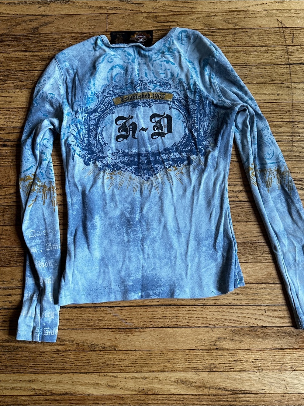 Harley-Davidson Light Blue Graphic Long-Sleeve Tee - Picture 4 of 4